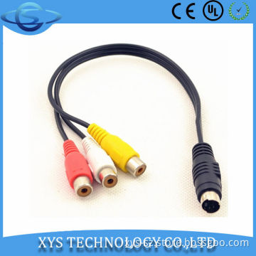 3rca and mini din 4pin